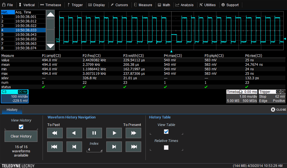 WaveSurfer3000시리즈 Teledyne LeCroy 오실로스코프