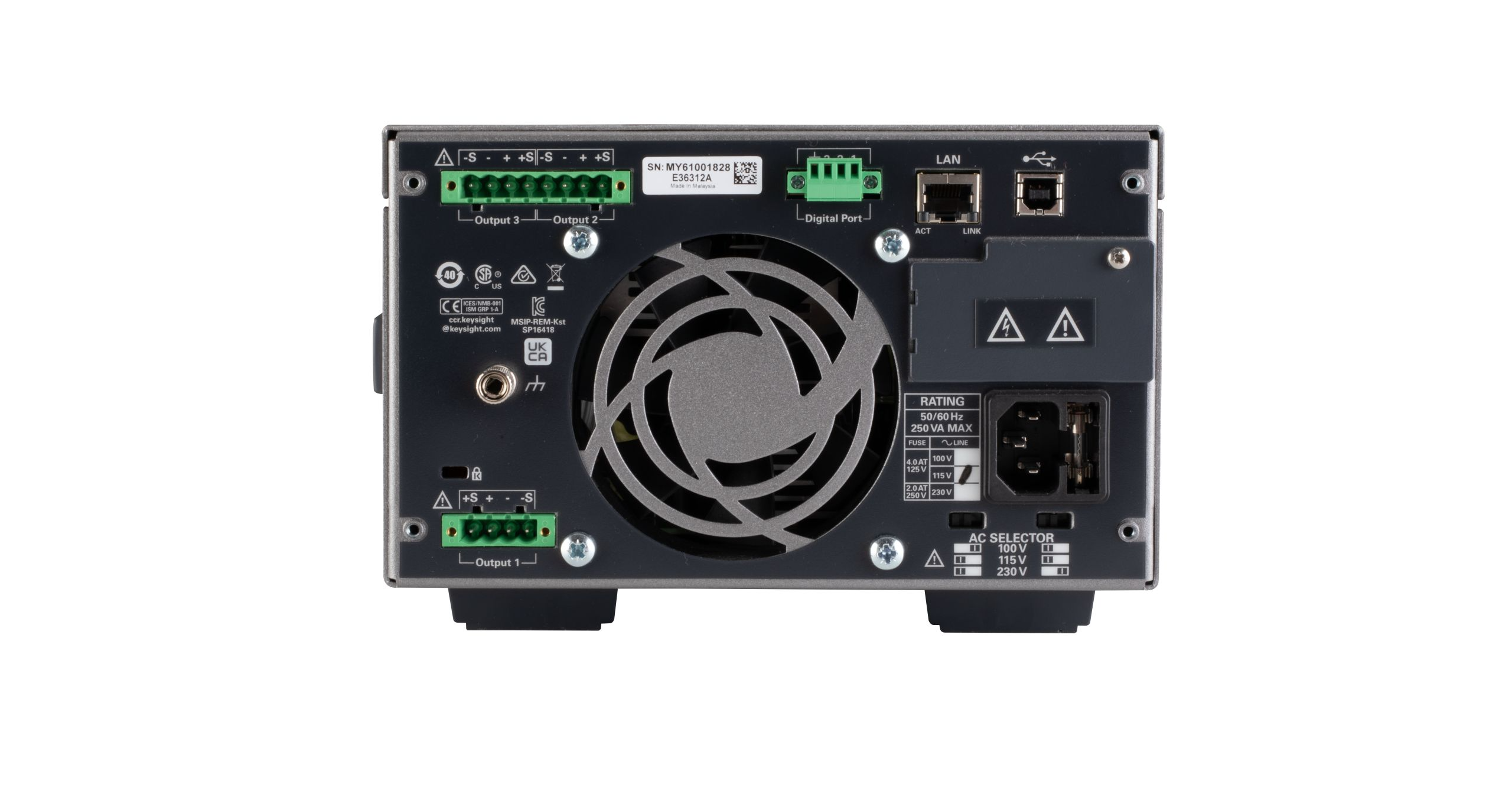 [중고/렌탈] Keysight E36312A 80W 트리플 출력 벤치 전원 공급기 | 6V 5A & 25V 1A | 저노이즈 | USB·LAN 원격 제어 | 데이터 로깅·출력 시퀀싱 지원