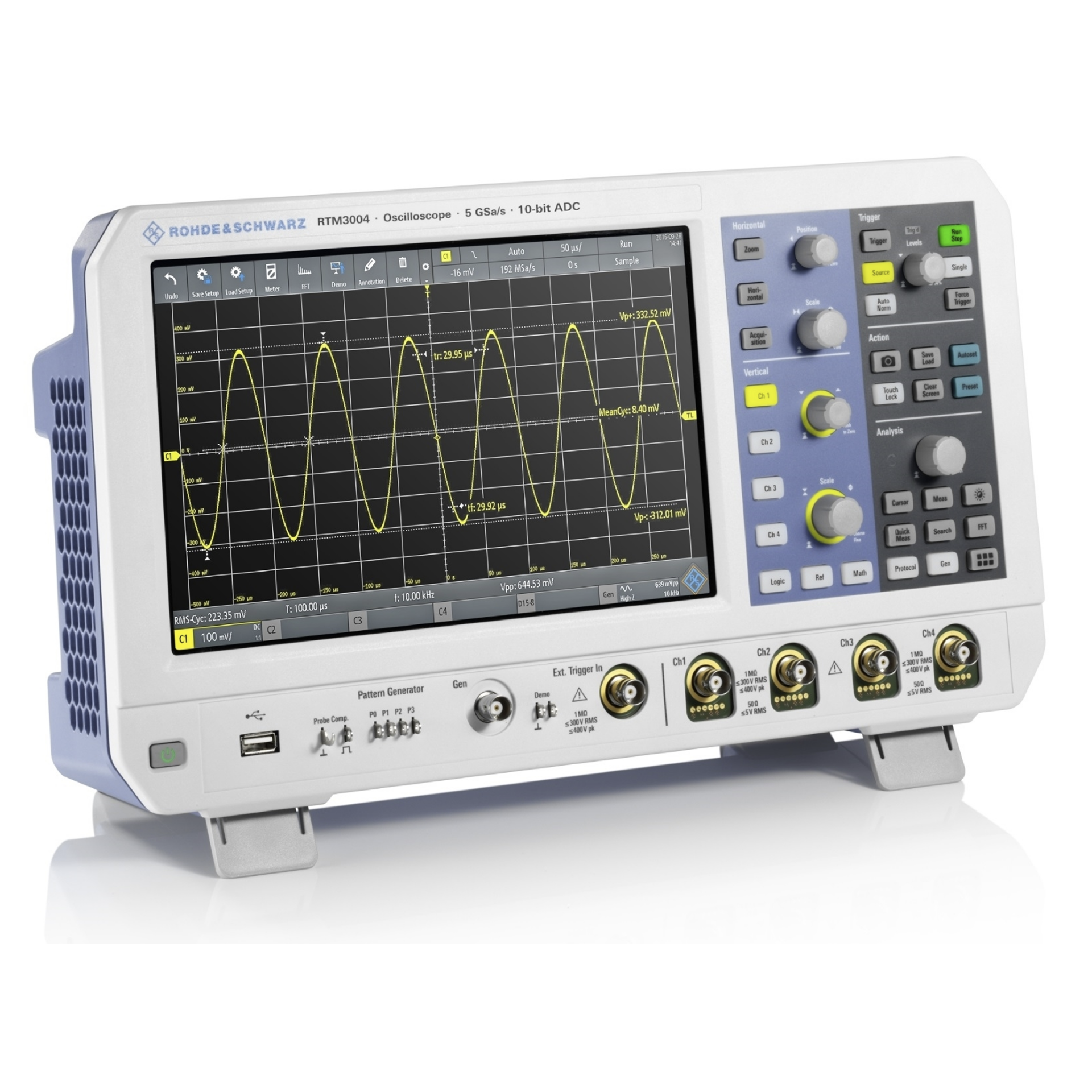 [중고/렌탈] R&S RTM3004 10bit 고해상도 디지털 오실로스코프 | 500MHz 대역폭 | 5GSa/s 샘플링 속도 | 터치스크린 지원