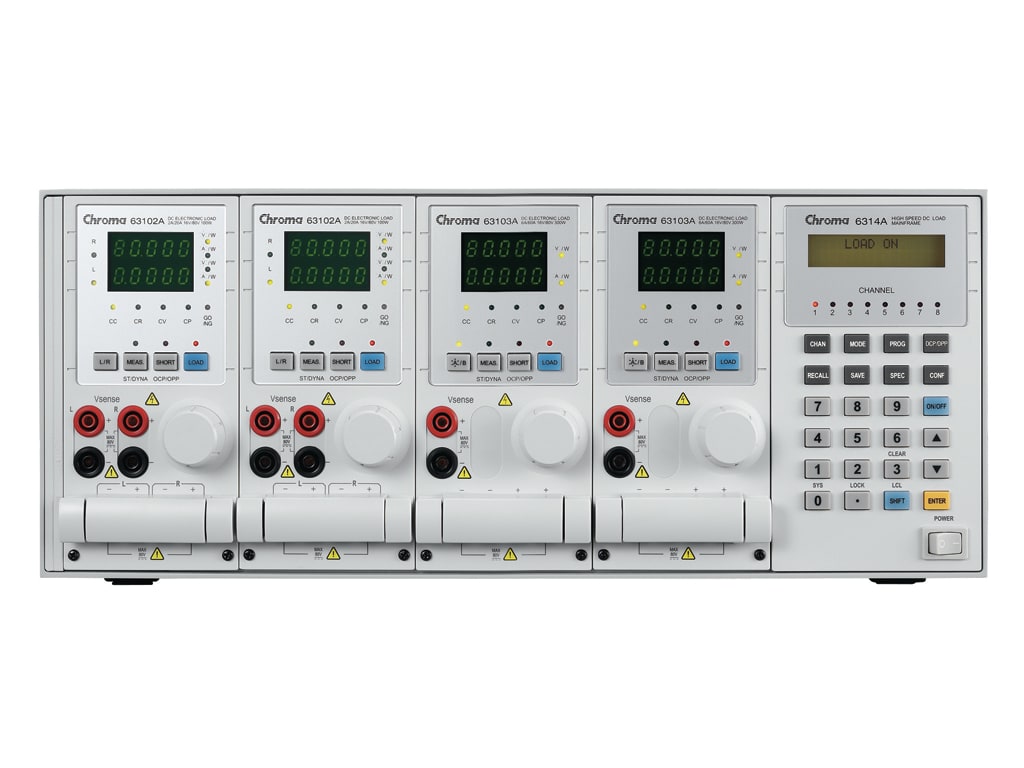 [중고/렌탈] Chroma 6314A DC 전자로드 본체 + 63103A 모듈 4개 | 1200W 총 전력 | 80V·60A 채널당 지원 | 정밀 부하 테스트